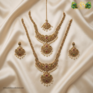 royal antique bridal necklace combo set
