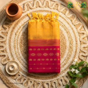 mustard yellow venkatagiri pure handloom pattu saree