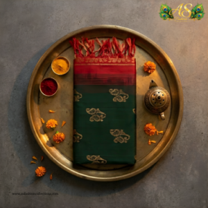 dark green venkatagiri pure handloom pattu saree