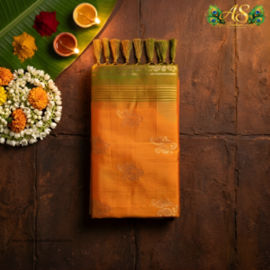 orange venkatagiri pure handloom pattu saree