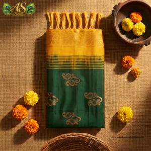 bottle green venkatagiri pure handloom pattu saree